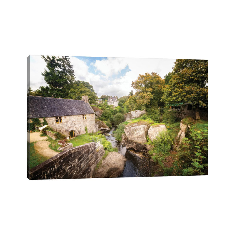 Huelgoat City Old Mill by Philippe Manguin - Wrapped Canvas Painting, 20.32cm H x 30.48cm W x 1.905cm D