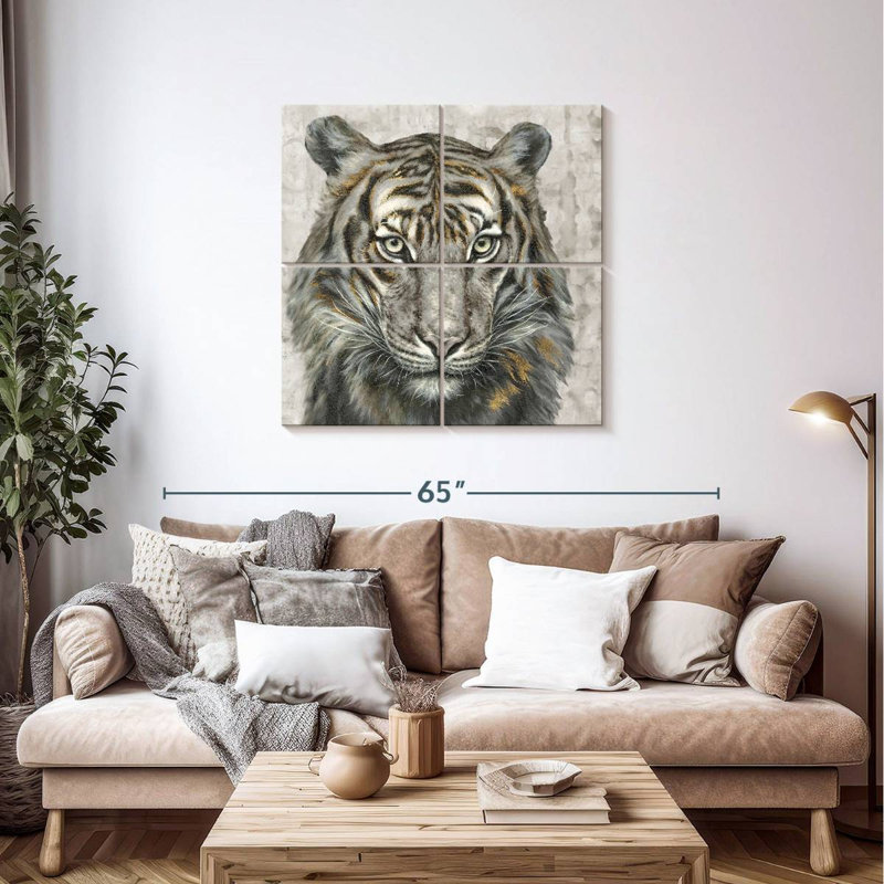 Brampt Tiger Presence, H 38 po x l 38 po