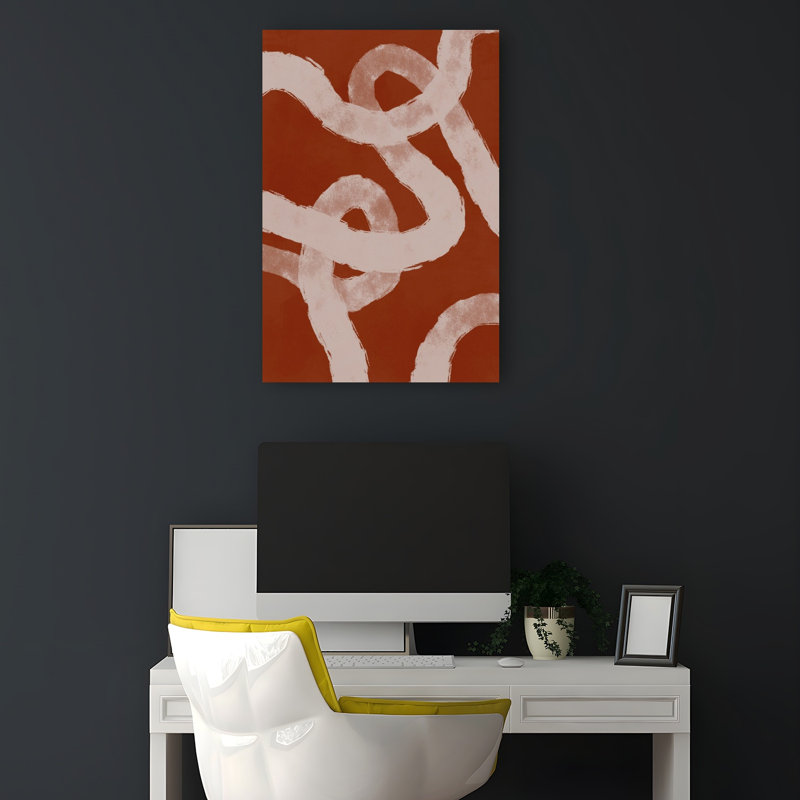 Impression sur toile flottante abstraite, minimaliste et contemporaine, H 18 po x l 12 po