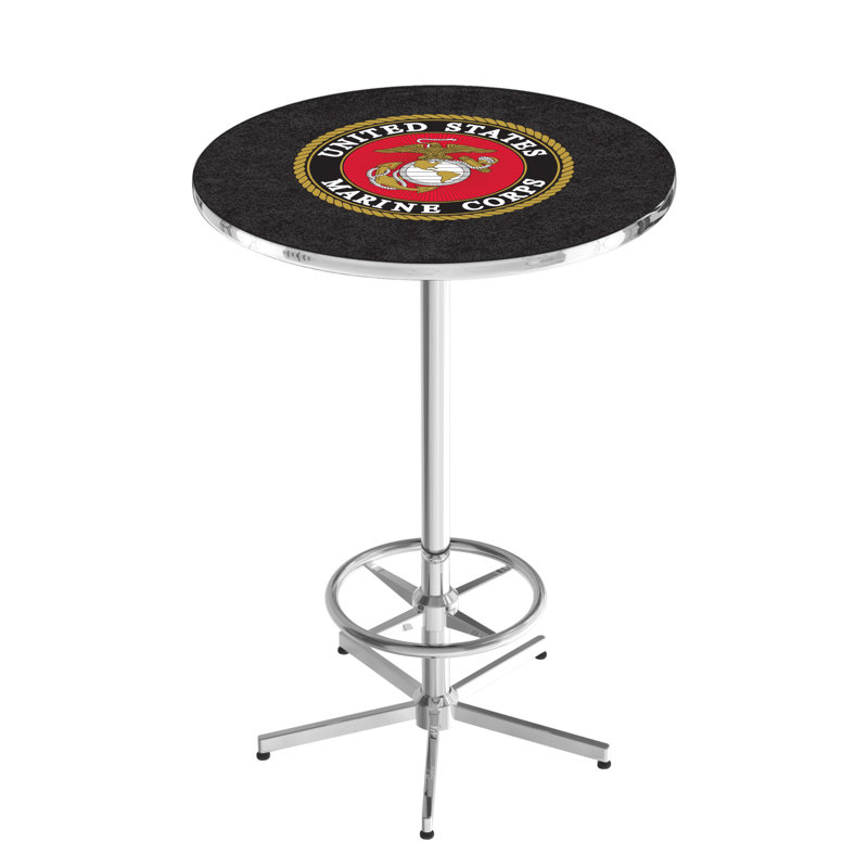 Round Metal Base Dining Table, United States Marine Corps