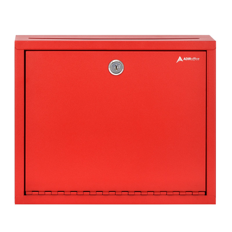 Large Mailbox Steel Multi-Purpose Secure Drop Box, Red