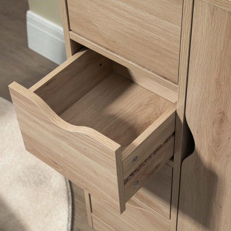 Armoire de rangement autoportante avec 4 tiroirs et une porte pour un espace sans encombrement et une organisation robuste