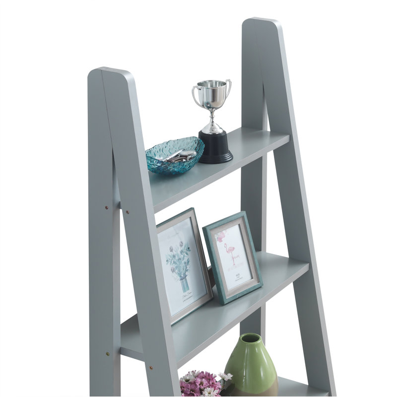 Gardi 175.5cm H x 64cm W Ladder Bookcase, Grey, 64 cm x 17.5.4 cm x 36.7 cm