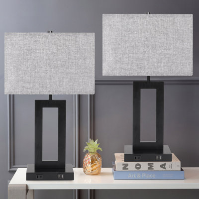 22" Dimmable Touch Control Table Lamp with Dual USB Ports   