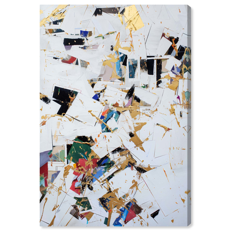 Off The Record Abstract Collage Style Canvas Wall Art, 10" x 15"