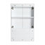 Meuble-lavabo autoportant de 48 po avec lavabo en résine, 1 armoire de rangement et 1 armoire murale, tiroirs et porte à fermeture en douceur, blanc brillant, contreplaqué