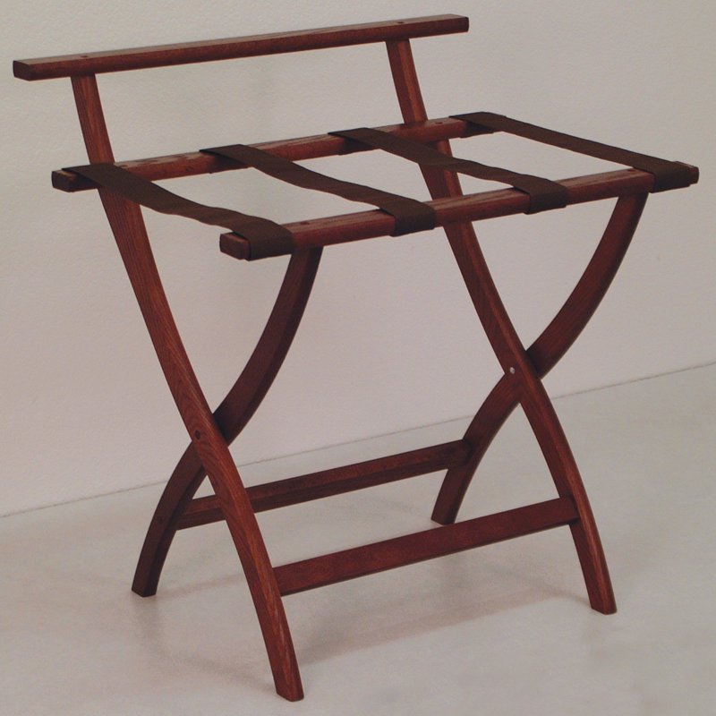 Porte-bagage en bois, Brun, Acajou