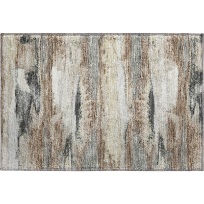 Tapis taupe Prisco lavable à la machine de qualité supérieure