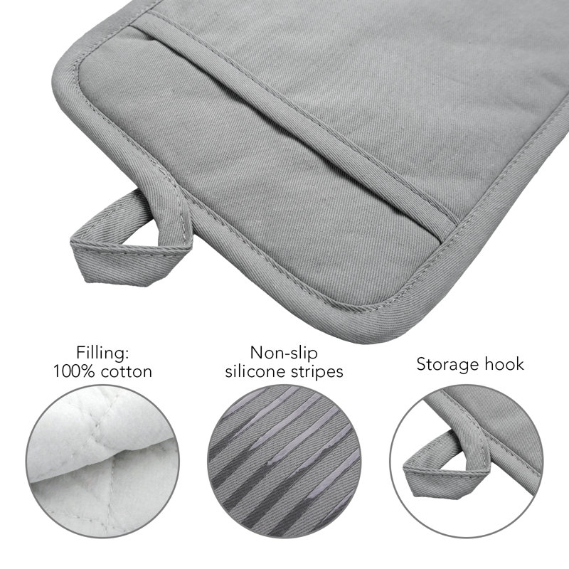 FabStyles Cotton Potholder Set, Gray