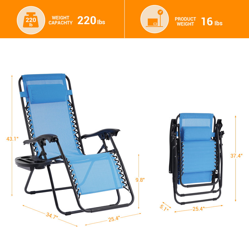 Fauteuil inclinable zéro gravité Dailah, Bleu lac