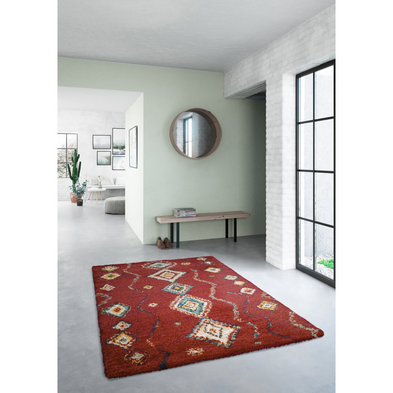 Bothwell Geometric Shag Area Rug, Rectangle 80 cm x 150 cm