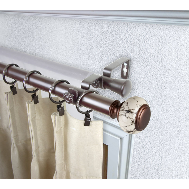 Tringle à rideaux double Nisswa, H 2,75 po x l 170 po x P 6,75 po, Bronze