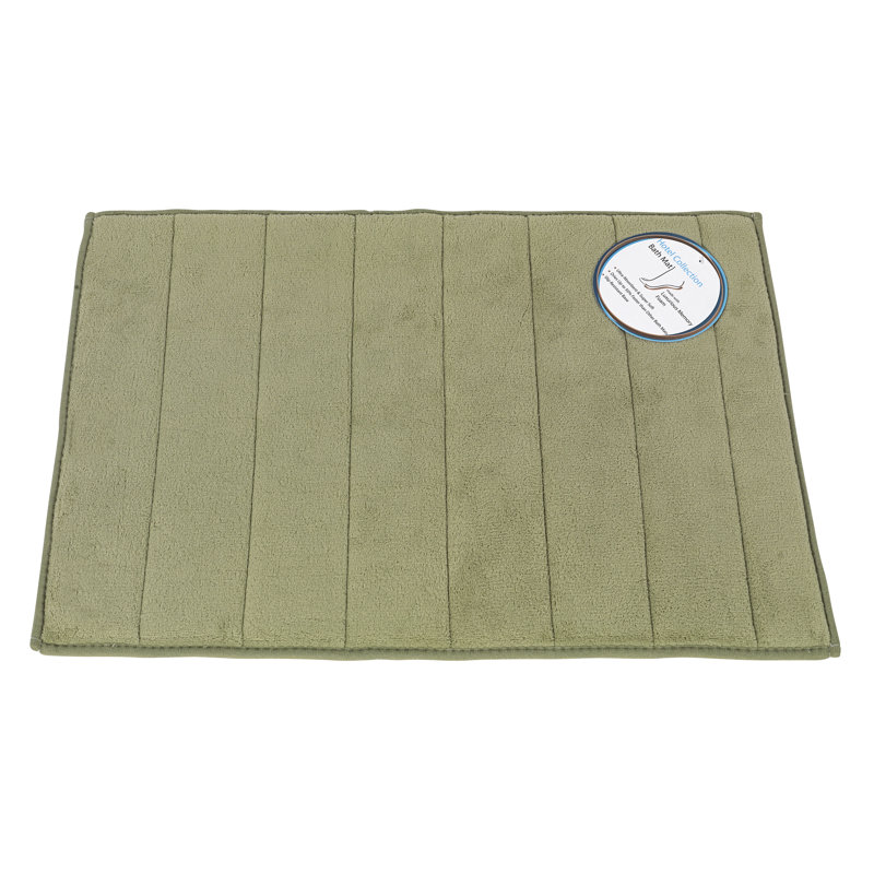 Tapis pour salle de bain en mousse viscoélastique antidérapante Zoar, sauge, l 21 po x L 34 po