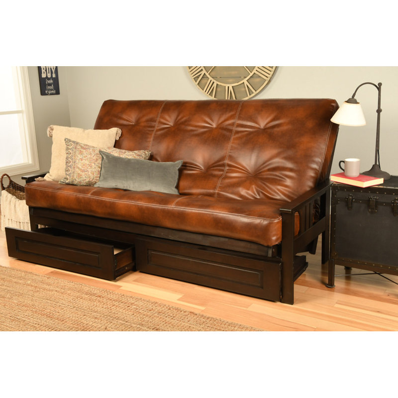 Futon et matelas 86 "Stratford, Sentier de l'Oregon de couleur amande, Espresso