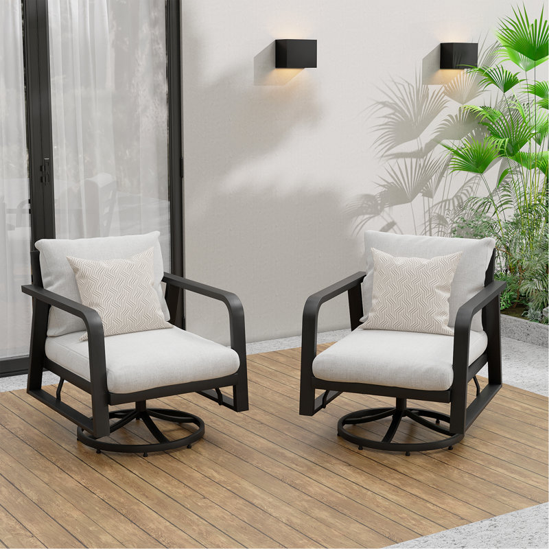 Two Patio Swivel Chairs