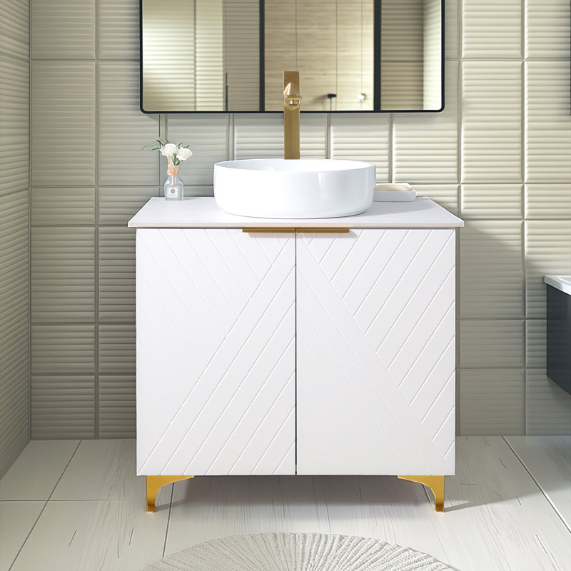 Ensemble de meuble-lavabo simple 30 po blanc moderne