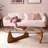 Retro Burlywood Solid Wood Glass Triangle Coffee Table