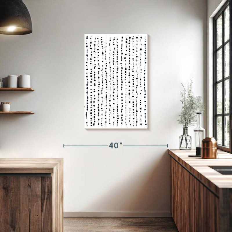 Avery Minimal Dots Lines Black White, 36" H x 24" W