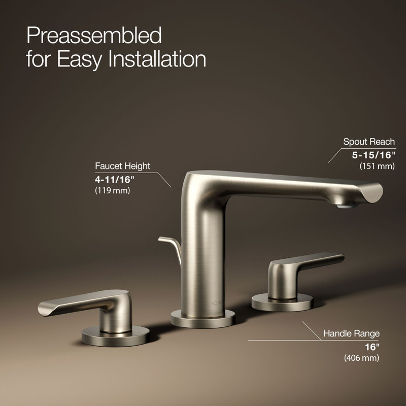 Avid Widespread Bathroom Sink Faucet, Vibrant Brushed Nickel