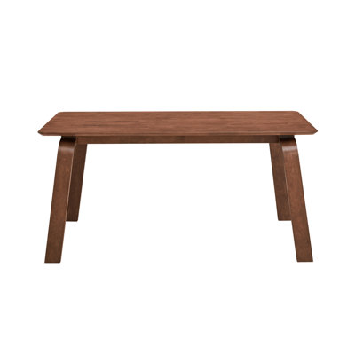 Modern Dining Table With Walnut Finish, Bent Legs, Rectangular Top, Soft Rounded Edges, 63 Inches Wide, 35 Deep, 30 High, Seats 4 For Room Finish In