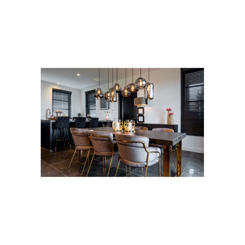 Blackbone Dining Table, Gold, 30" H x 71" L, Standard Table (30” Height)