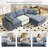 Boneless Comfy L Shaped Sectional Modular Cloud Sofa with Ottoman, Oversized Compression Deep Seat Couch, 3 Seater Living Room Set-910451955