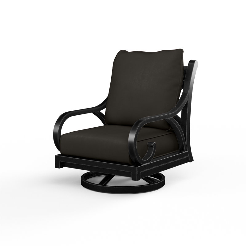 Chaise longue pivotante avec coussins Sunbrella® Monterey, Tissage uni Sunbrella® Spectrum carbone