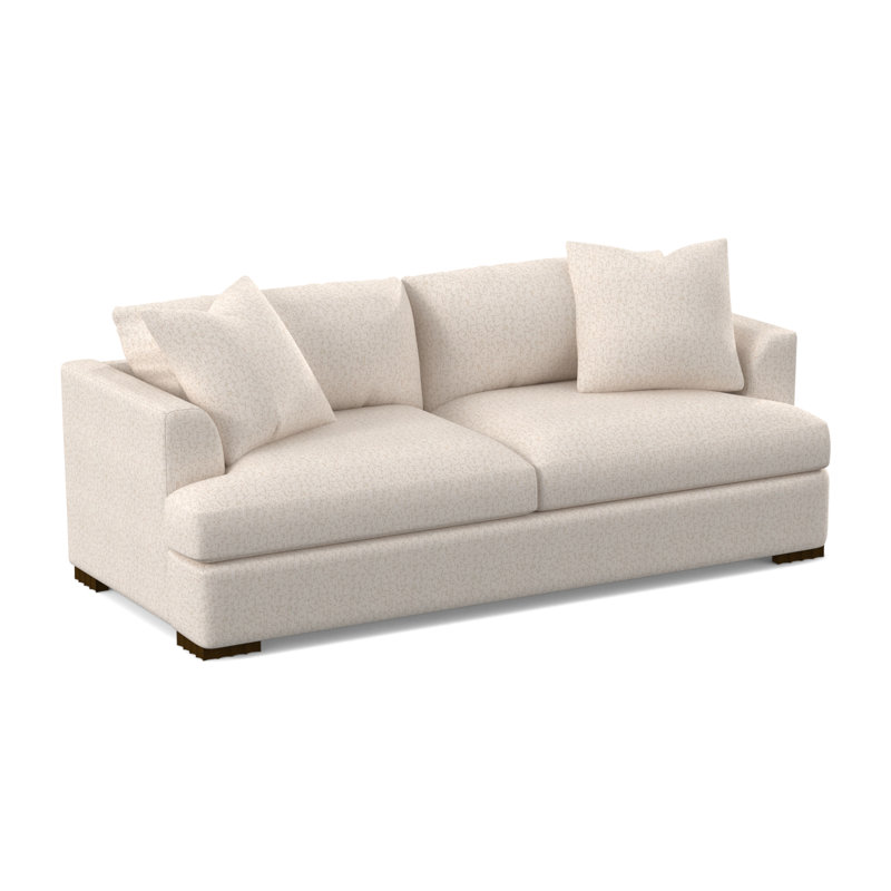 Lucia Upholstered 88'' Sofa, American Walnut, Filigree Ivory 100% Polyester