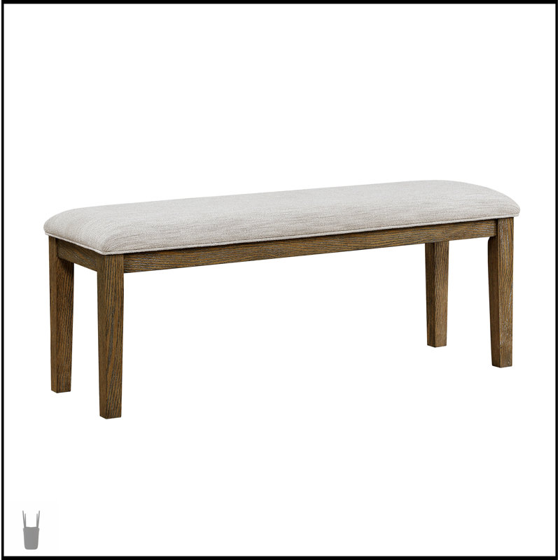 Élégante table de salle à manger 6 pièces avec banc et chaises d'appoint, mobilier en bois brun clair confortable pour les maisons modernes