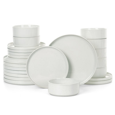 Service de table 24 pièces, service de vaisselle en grès (ensemble de 8)