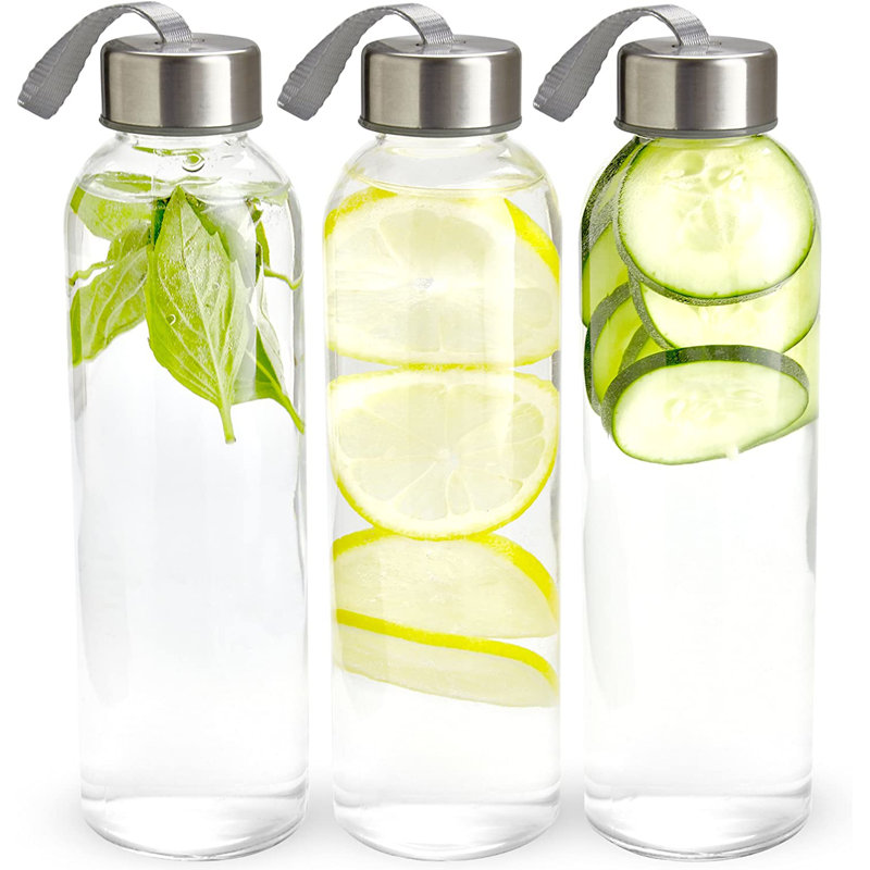 Kitchen Lux Glass Water Bottle, 18 oz.