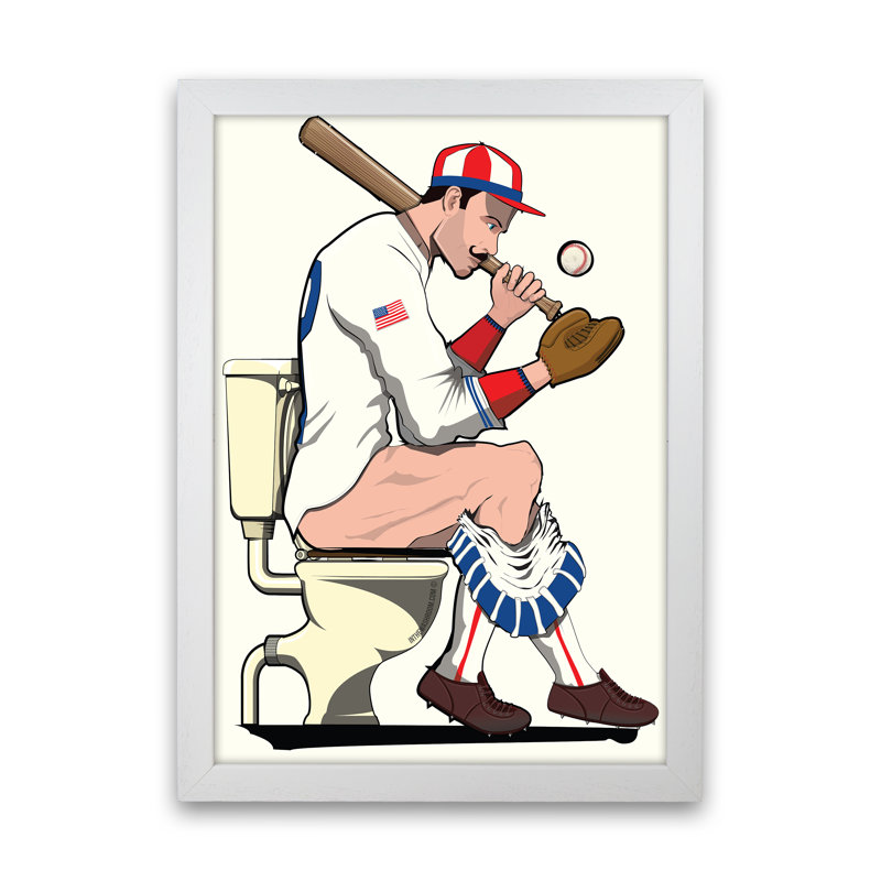 Baseball Player_Loo - Print, White Framed, 84cm H x 60cm W x 3cm D