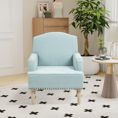 29" W Upholstered Accent Armchair With Nailhead Trim by Charlton Home