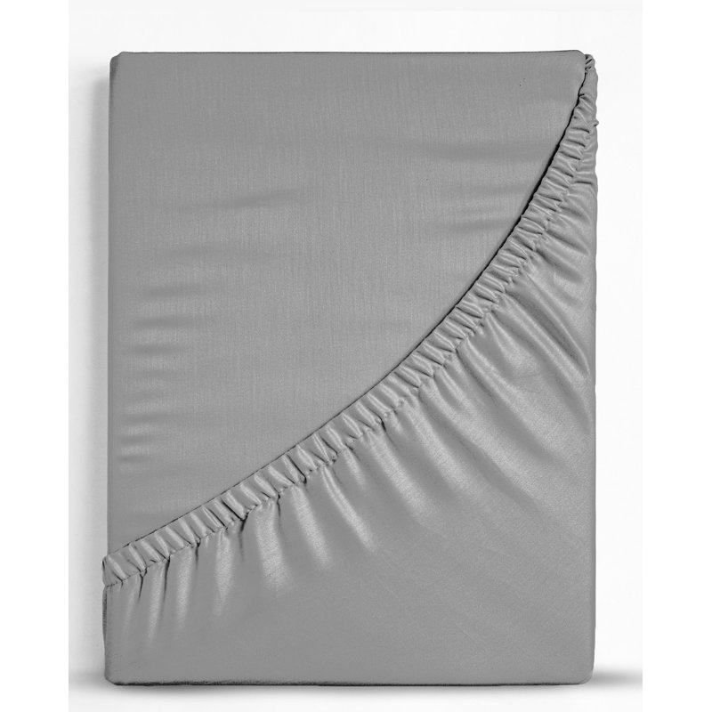 Pada 100% Cotton Fitted Sheet, 135 x 190 cm, Grey