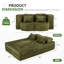 Canapé-lit en chenille Boneless, grand, futon pliable en mousse à haute densité-407667965