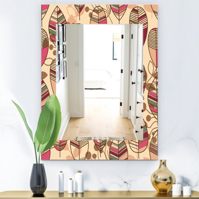 Miroir décoratif bohémien et éclectique rétro autum floral