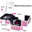 Boîte de maquillage Boîte à cosmétiques Boîte à maquillage Organisateur de maquillage portable 2 plateaux Rangement de maquillage avec miroir verrouillable pour cosmétologue Fournitures d'esthétique