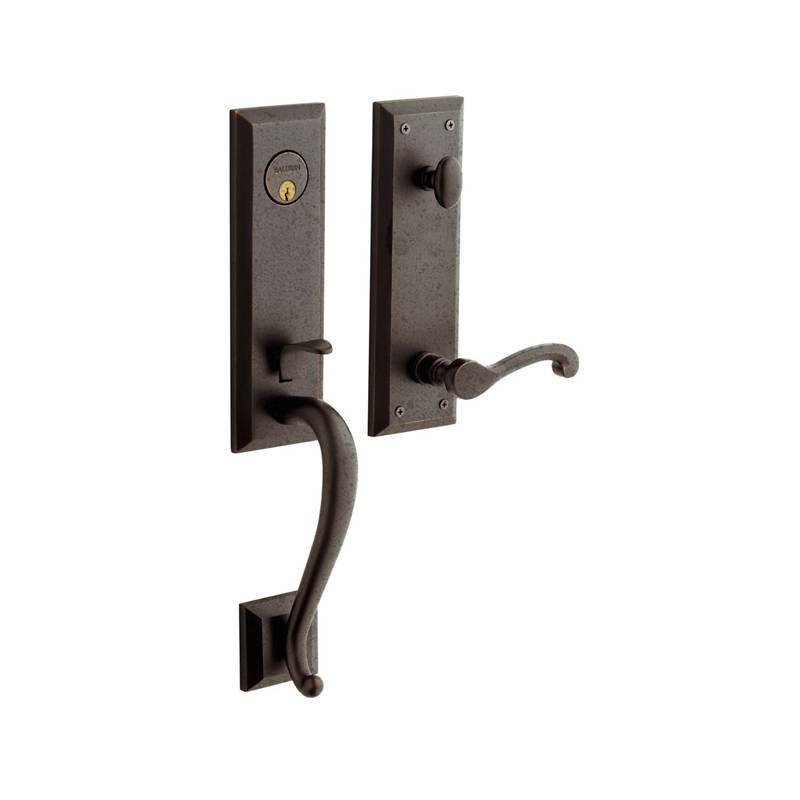Stonegate Handleset with Deadbolt and Door Lever and Rosette, Right, Lifetime (PVD) Satin Nickel, Yes