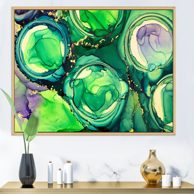 «Green Luxury Abstract Fluid VI», peinture sur toile