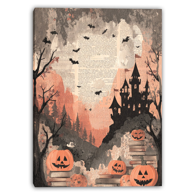 Art mural sur toile Haunted Castle, H 24 po x l 16 po