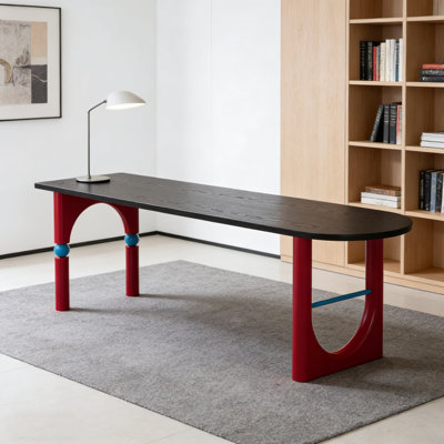 Novel-shaped Multi-functional Solid Wood Desk