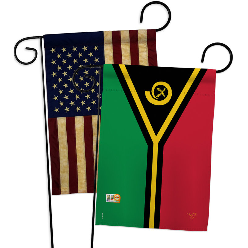 Ensemble de drapeaux décoratifs en polyester 2 faces 19 x 13 po 2 pièces vanuatu impressions