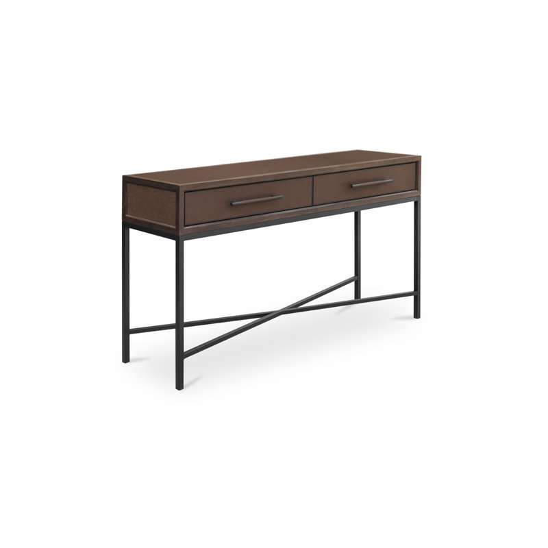 Meera 59" Console Table, Brown, Black