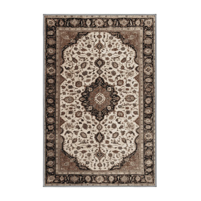 Machine Washable Persian Gray Area Rug