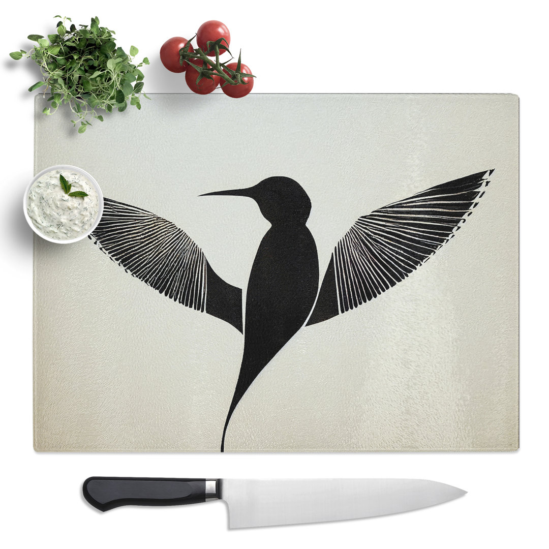 Sparkling Abstract Bird  Glass Chopping Board
