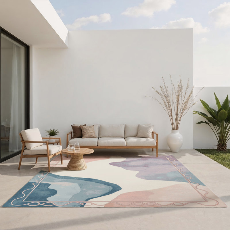 Tapis intérieur et extérieur Coral Mist, Rectangulaire 8 pi x 10 pi