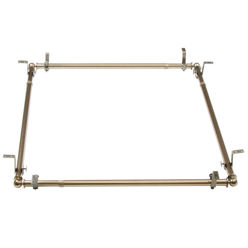 Tringle à rideaux simple ajustable 0,81 po Renaud, Laiton antique, H 2,5 po x l 120 po x P 2 po