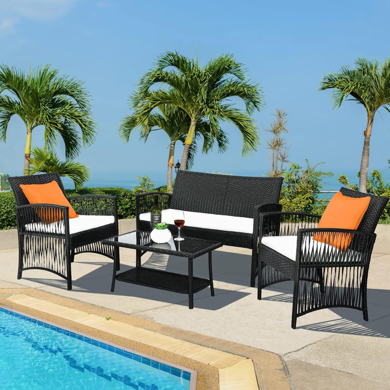 Norel 4 - Person Garden Lounge Set with Cushions