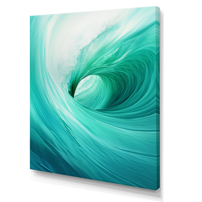 «Turquoise Wondrous Wave Spiral - Abstract Spirals, reproduction d'art sur toile_106240, H 20 po x l 12 po x P 1 po