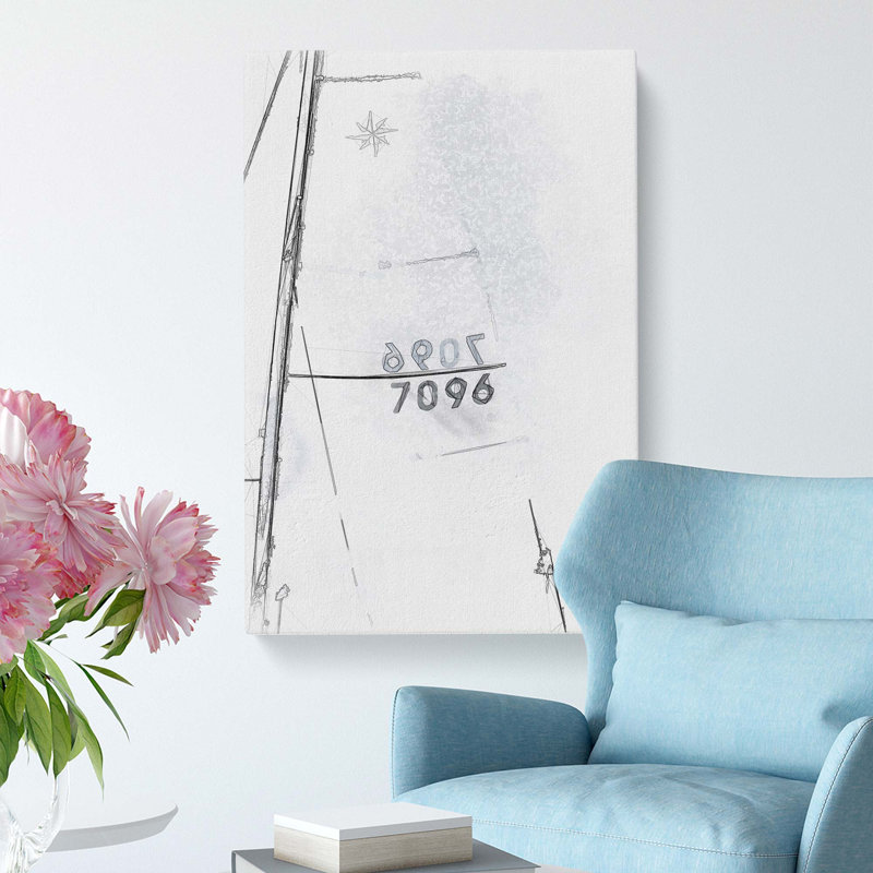 Setting Sail in Sydney in Abstract - Wrapped Canvas Drawing - Wrapped Canvas, 60cm H x 40cm W x 3cm D